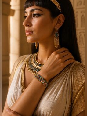 Egyptian Revival Scarab Bracelet
